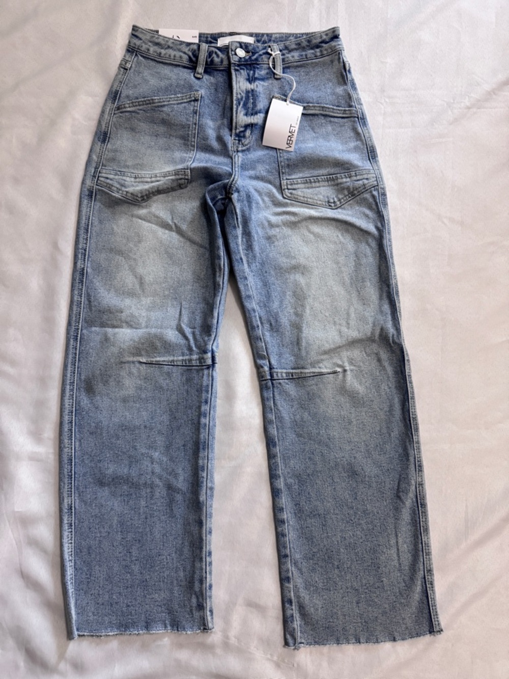 NWT Vervet High Rise Kate Barrel Jeans Light Wash Raw Hem Size 27 - Picture 4 of 6